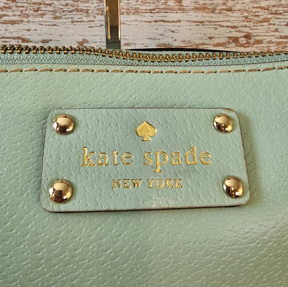 EUC 💎 Kate Spade Wellesley Byrd Mint Green Pebbled Leather Handbag - Picture 2 of 16